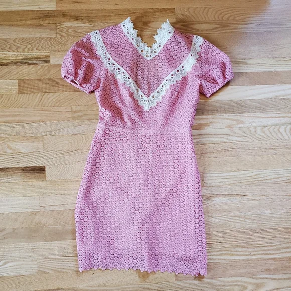 chinese dress ladies Anna Sui Fuschia Lace Dress main image 0